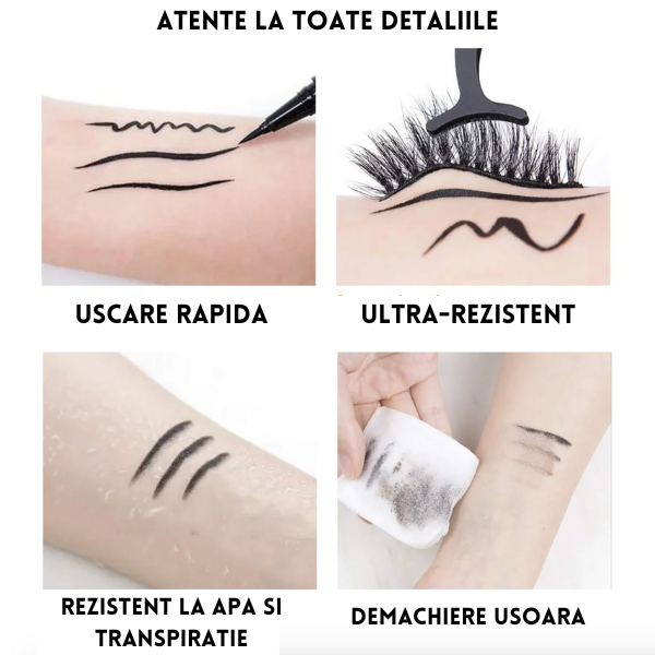LashLine™ Eyeliner cu Efect de Prindere pentru Gene