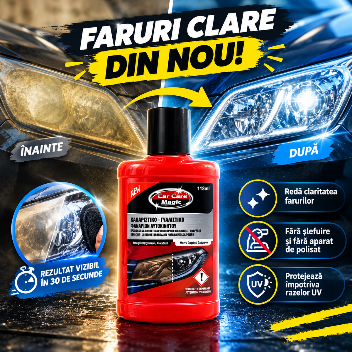 CrystalFar™ - Spray Pentru Restaurarea Farurilor