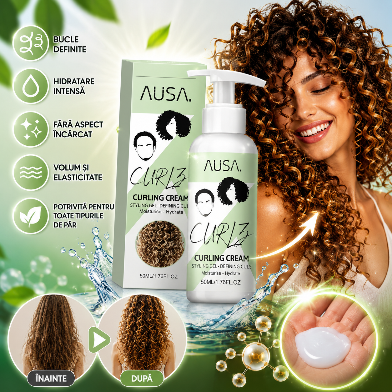 CurlyLux™ – Cremă Pentru Bucle Perfect Definite