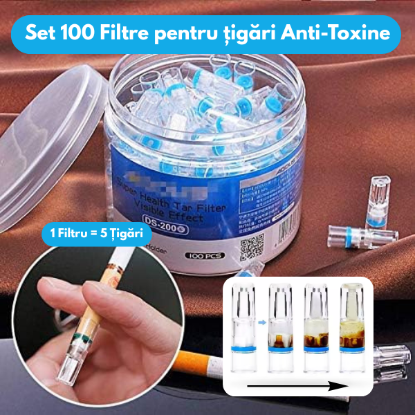 Set 100 FIltre pentru Țigări Anti-Toxine - Reduce până la 90% din gudron și alte toxine
