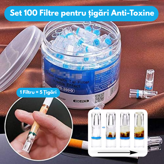 Set 100 FIltre pentru Țigări Anti-Toxine - Reduce până la 90% din gudron și alte toxine